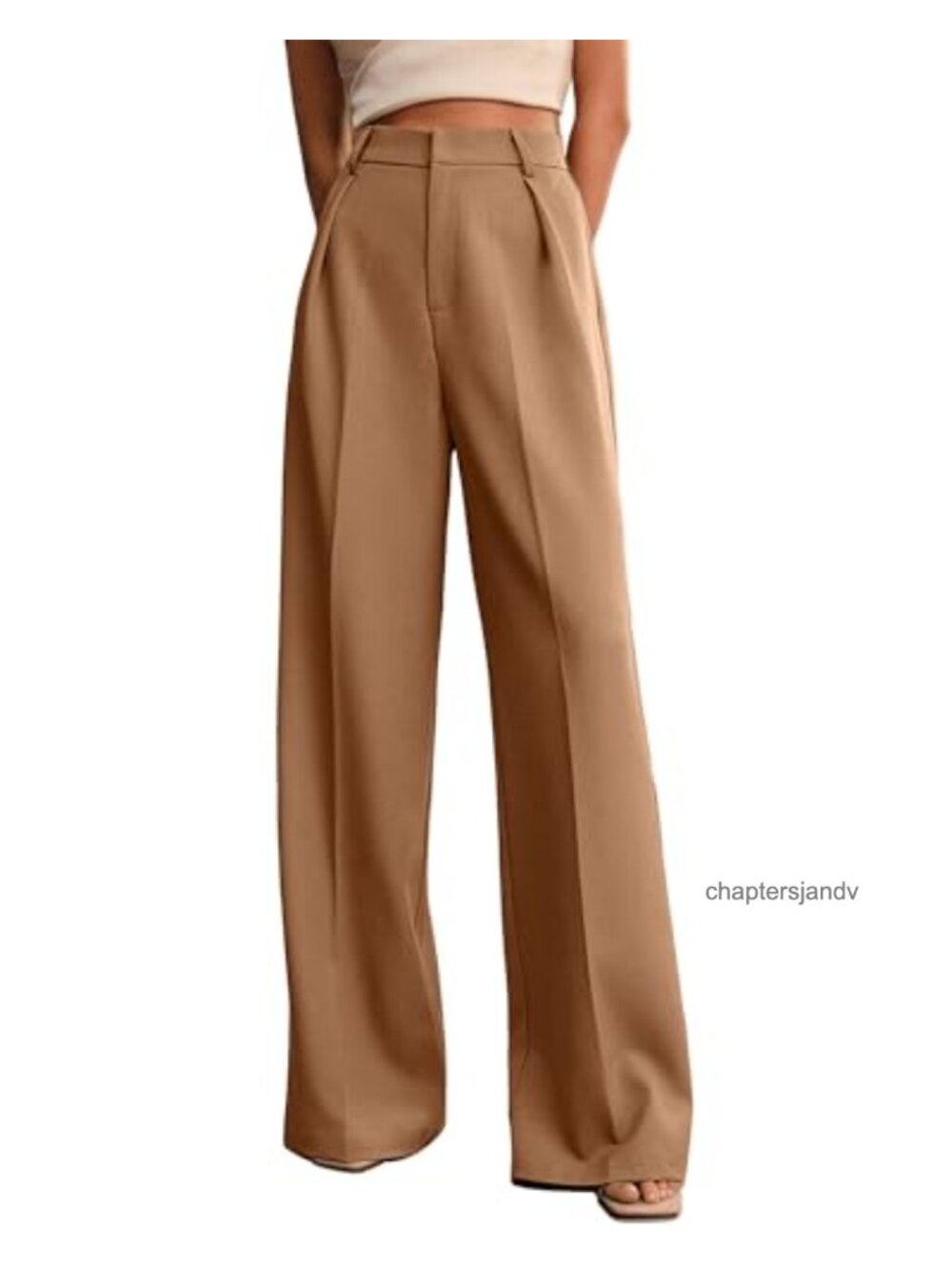 Wide Leg Dress Pants Women High Rise Pleated Trousers Pockets